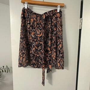 Reiss Patterned Belted Mini Skirt